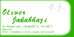 oliver jakabhazi business card